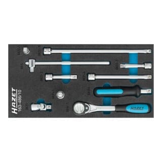 HAZET Antriebswerkzeuge-Satz Feinzahn Außen-Vierkant 10 =3⁄8" 10-teilig 163-486/10 Vierkant massiv 10 mm (3/8") 10-teilig