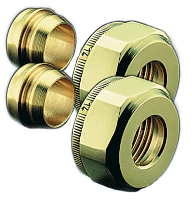 Oventrop Klemmringverschraubung Ofix CEP 10mm, 2-fa., MS vern., für Kupferrohre