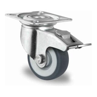 CASCOO Lenkrolle mit Totalfeststeller ø 50 mm Serie P2T2 Gleitlager