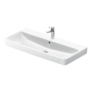 Duravit No. 1 Möbelwaschtisch 100x46cm, m HL, ÜL, Hahnlochbank, weiß