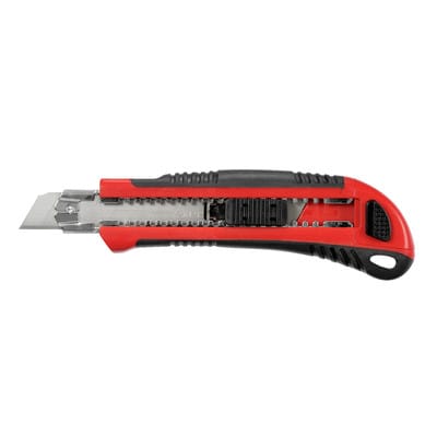 Gedore red Cuttermesser mit 5 Ersatzklingen, 18 mm breit, Abbrechklingen, Metall, einhand, 175 mm lang, R93200018