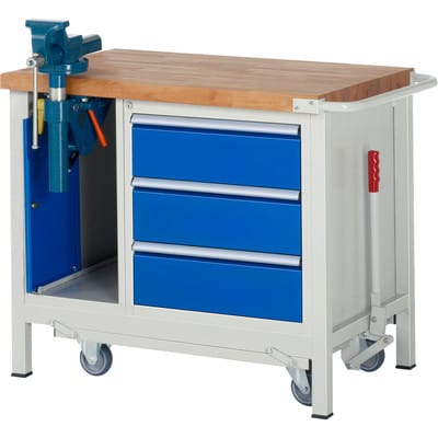 Rau Werkbank mit absenkbarem Fahrgestell Modell 8183 B 1000 x T 700 x H 880mm