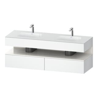 Duravit Einbauwaschtisch-Möbel-Set Qatego 160x55x60cm, Kon-WTU, B, we hgl/we ma