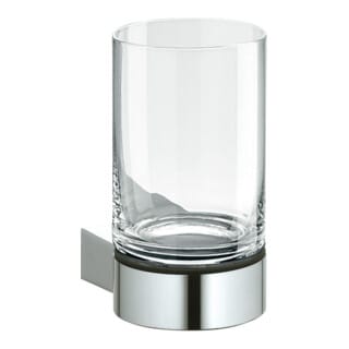 Keuco Glashalter Plan m Echtkr.-Glas u Ha, edelst./schwarzgrau