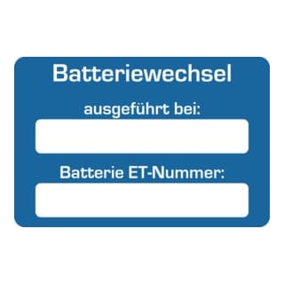 Eichner Kundendienstaufkleber Text: Batteriewechsel ausgeführt bei