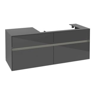 V&B Waschtischunterschrank Collaro 140x54,8x50cm, WT r, m LED, glo Gr