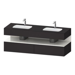 Duravit Einbauwaschtisch-Möbel-Set Qatego 160x55x60cm, Kon-WTU, w Hgl/Graphit matt