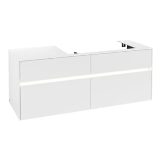 V&B Waschtischunterschrank Collaro 140x54,8x50cm, WT r, m LED, wh. ma