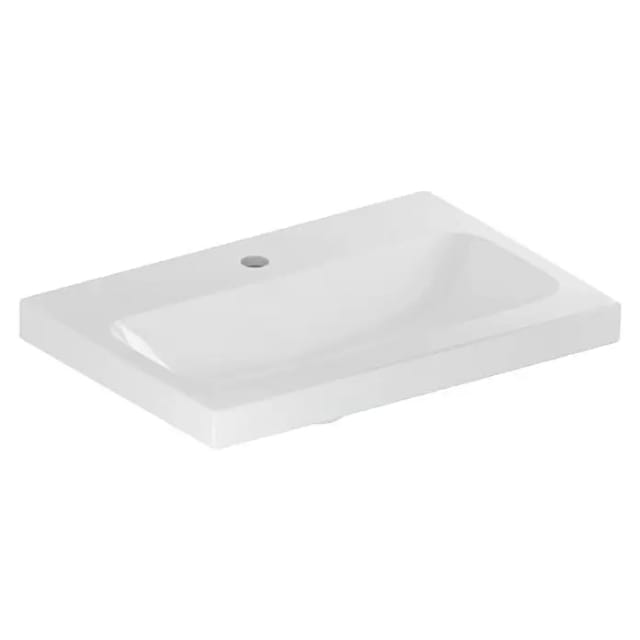 Geberit Waschtisch iCon Light 60x42cm, Hahnl. mit., o. ÜL, we. K-Tect