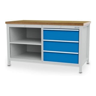 Bedrunka+Hirth Kastenwerkbank R 24-24 mit 3 Schubladen BxTxH 1500x750x959 mm