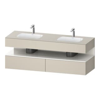 Duravit Einbauwaschtisch-Möbel-Set Qatego 160x55x60cm, Kon-WTU, we Hgl/taupe matt