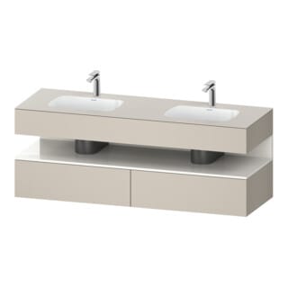 Duravit Einbauwaschtisch-Möbel-Set Qatego 160x55x60cm, Kon-WTU, B, we Hgl/taupe ma