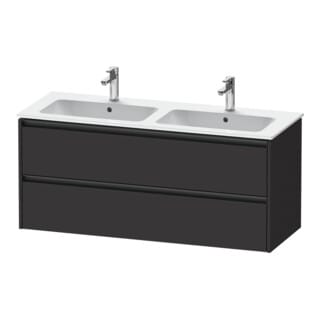 Duravit Waschtischunterschrank Ketho.2 128x48x55cm, 2 Schub., wandhängend, graph matt