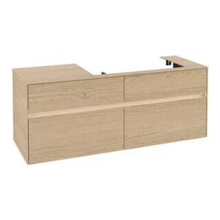 V&B Waschtischunterschrank Collaro 140x54,8x50cm, WT r, m LED, Nord Oa