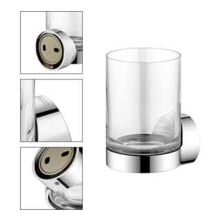Keuco - Glashalter Reva Verchromt, Mit Echtkristall-glas