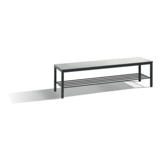 C+P Sitzbank, Basic Plus, H401xB1500xT353mm, Gestell Schwarzgrau / Dekor Silbergrau (8061-010)