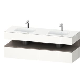 Duravit Einbauwaschtisch-Möbel-Set Qatego 160x55x60cm, Kon-WTU, B, ba matt/we hgl