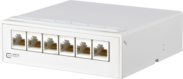 BTR NETCOM AP-Verteiler 6Port C6A 6xRJ45, rws TN EDATC6A-6AP-rws