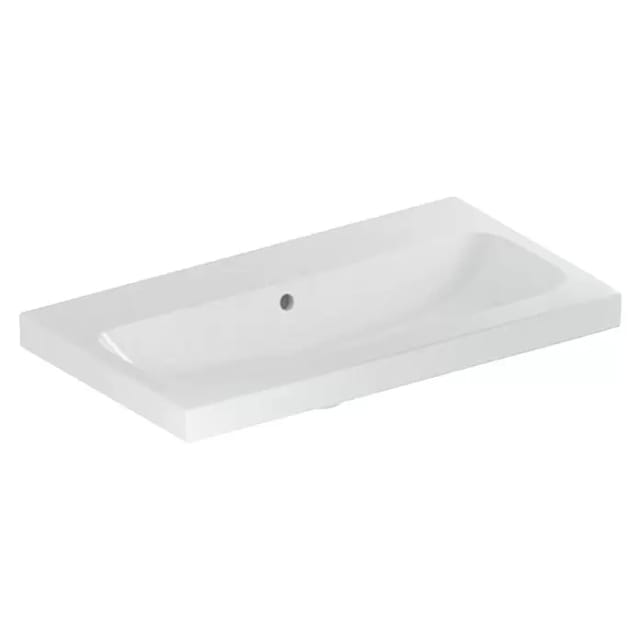 Geberit Waschtisch iCon Light 75x42cm, o. Hahnl., m ÜL, weiß KeraTect