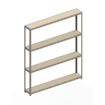 Meta Weitspannregal Speed Rack 2970 x 2500 x 400 mm verzinkt + 4 Fachebenen + Spanplatten