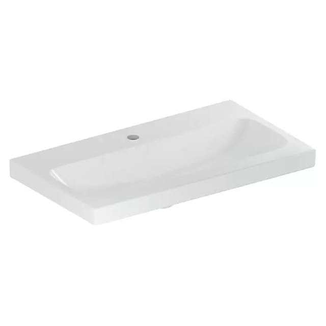 Geberit Waschtisch iCon Light 75x42cm, Hahnl. mit., o. ÜL, we. K-Tect