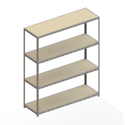 Meta Weitspannregal Speed Rack 2970 x 2500 x 800 mm verzinkt + 4 Fachebenen + Spanplatten
