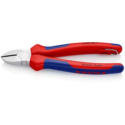 KNIPEX 70 05 180 T BK Seitenschneider mit Befestigungsöse verchromt 180 mm