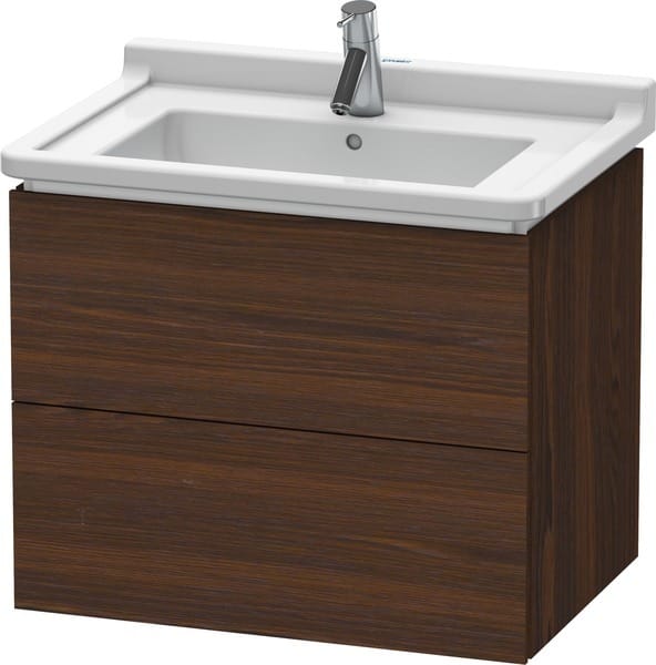 Duravit Waschtischunterschrank L-Cube 67x46,9cm, Nussb geb., 2 Schub., wandhängend