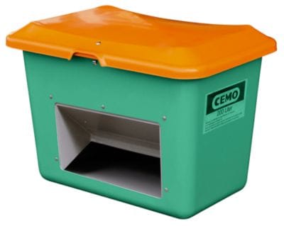 CEMO Streugutbehälter Plus3 200 Liter mit Entnahme grün/orange