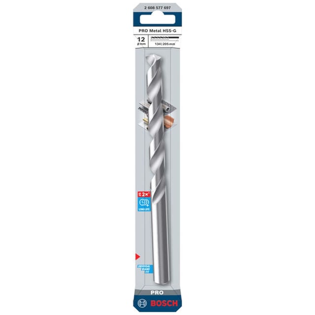 Bosch PRO Metal HSS-G Spiralbohrer, 12 x 134 x 205 mm