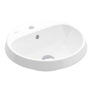 V&B Einbauwaschbecken Architectura d 45cm, rd, 1 Hahnl., mit Überlauf, weiß