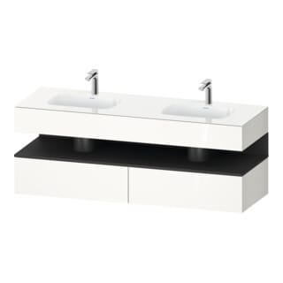 Duravit Einbauwaschtisch-Möbel-Set Qatego 160x55x60cm, Kon-WTU, graph matt/we hgl