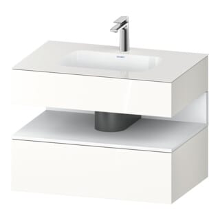 Duravit Einbauwaschtisch-Möbel-Set Qatego 80x55x60cm, we matt/we hgl, Konsolen-Waschtischunterbau