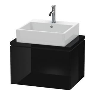 Duravit Waschtischunterschrank Compact L-Cube 62x47,7cm, sw hgl, für Konsole, 1 Auszug