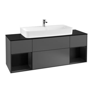 V&B Waschtischunterschrank Finion 160cm, Reg bla m Lac, Anthracite matt