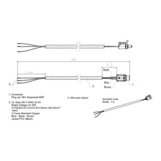 Grundfos Signalkabel PWM 2 m, mit Mini-Superseal Stecker