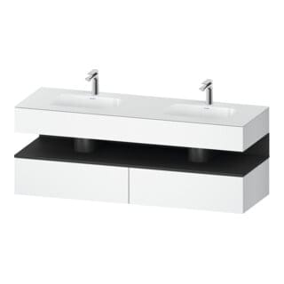 Duravit Einbauwaschtisch-Möbel-Set Qatego 160x55x60cm, Kon-WTU, B, gra matt/we ma