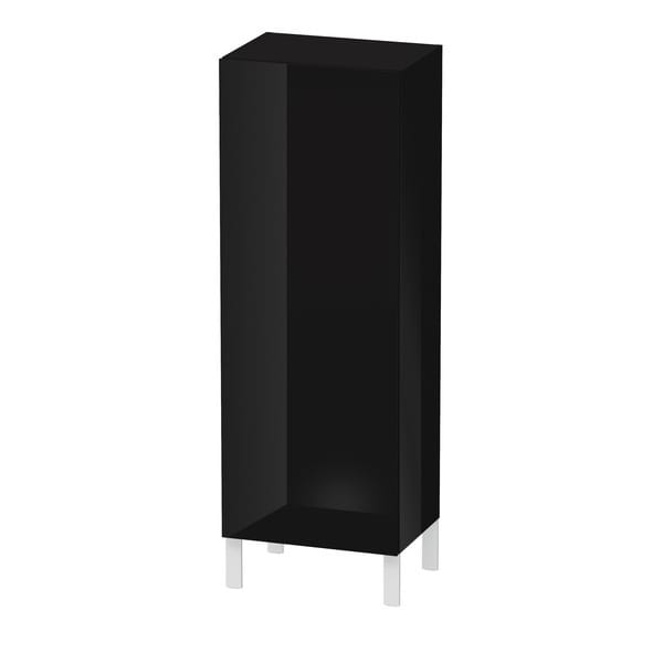 Duravit Halbhochschrank L-Cube 50x36,3x132cm, Tür re, schwarz Hochglanz