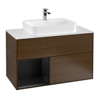 V&B Waschtischunterschrank Finion 100, Pl wh. m, Reg li bla m Lac, wal ven