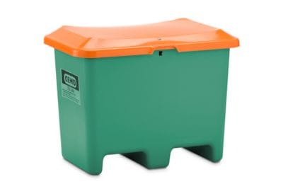 CEMO Streugutbehälter Plus3 200 Liter unterfahrbar ohne Entnahme grün/orange