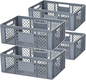 Brb 4 Eurobehälter Mit 4 Durchfassgriffen, Lxbxh 600x400x220 Mm, 43 Liter, Grau