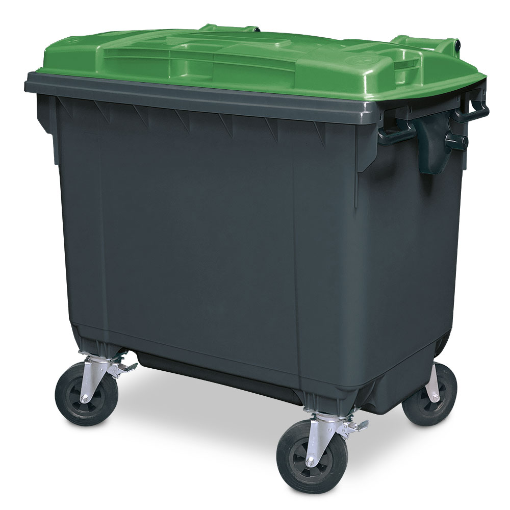 Brb Müllcontainer/mgb 770 Liter, Bxtxh 1370x775x1365 Mm, Grau Mit Farbigem Deckel (grau/grün)