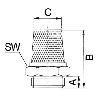Riegler Schalldämpfer aus Sinterbronce »value line«, Schlitz, G 1/8