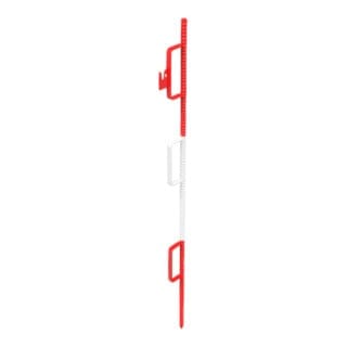 Schake Lattenpfahl Ø 20 x 1400mm, mit 3 geschlossenen Haken, rot / weiß lackiert