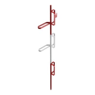 Schake Lattenpfahl Ø 20 x 1400mm, mit 8 geschlossenen Haken, rot / weiß lackiert