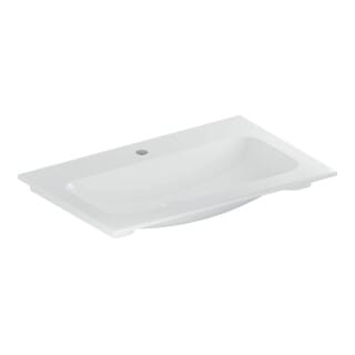 Geberit Möbelwaschtisch iCon 75x48cm, Hahnl. mit., o. ÜL, we/KeraTe