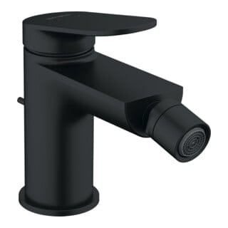 Duravit Bidet-Einhebelmischer Wave Ausl. 128mm, m Zugstg. Abl.garn, sw matt