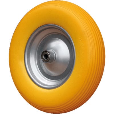 Rad vollgeschäumt 400/100 Kugellager u. Achse 17mm