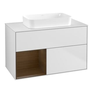 V&B Waschtischunterschrank Finion 100x60,3 cm, Reg li wal ven, wh. m Lac