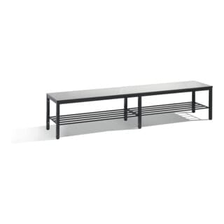 C+P Sitzbank, Basic Plus, H401xB1960xT353mm, Gestell Schwarzgrau / Dekor Silbergrau (8062-010)